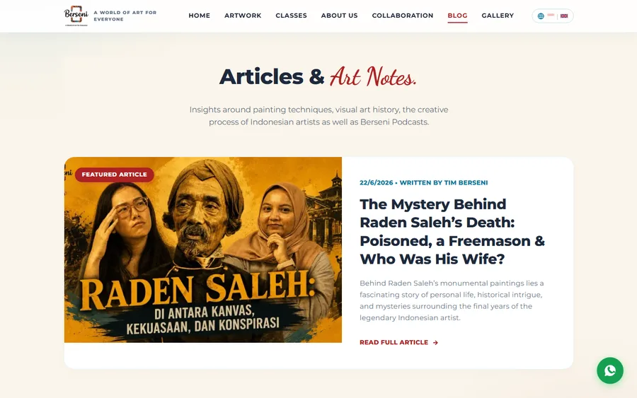 The blog with a featured article
