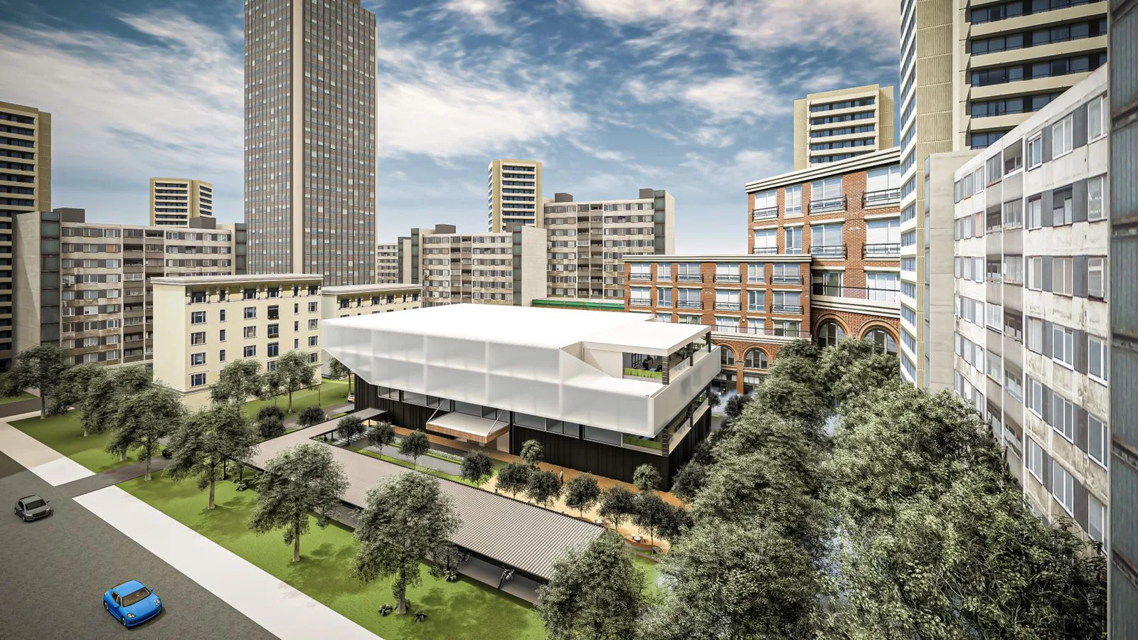 Modern commercial building, LAB.in Studio render 1