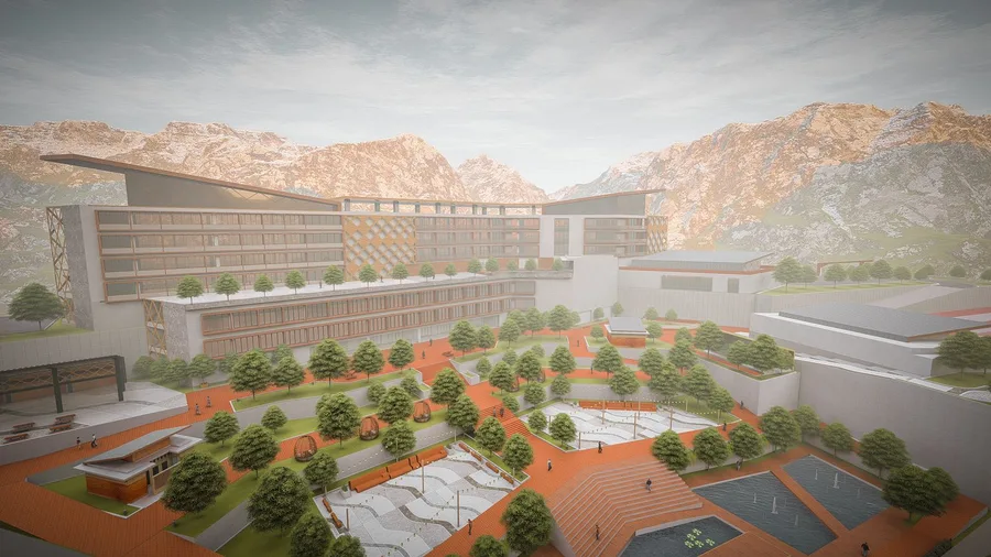 Resort hotel in the mountains, LAB.in Studio render 3