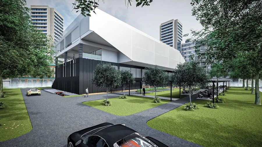 Modern commercial building, LAB.in Studio render 2