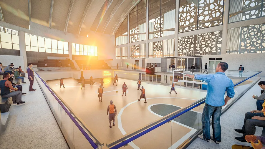 Sports hall and swimming pool, LAB.in Studio render 2