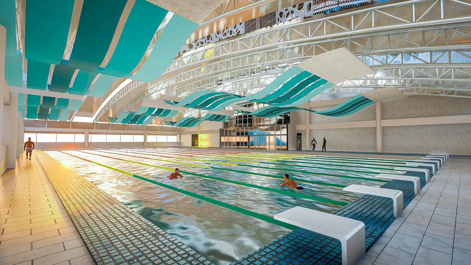 LAB.in Studio render of an indoor swimming pool