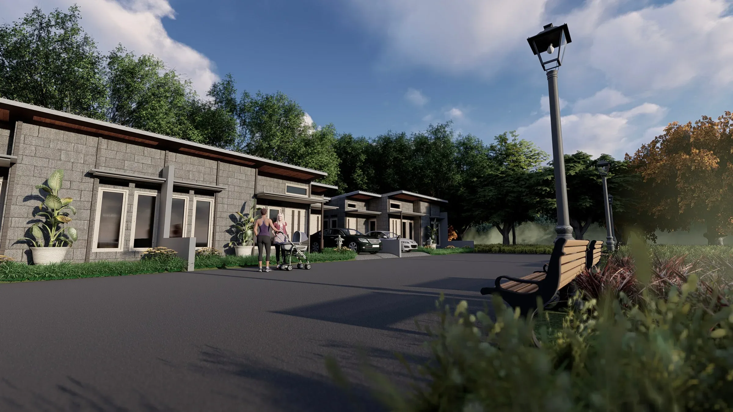 LAB.in Studio render of a housing street