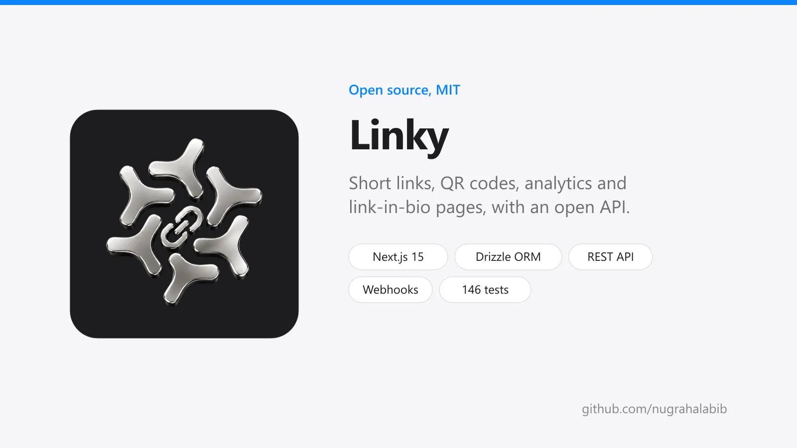 Linky: short links, QR codes, analytics and link-in-bio pages, with an open API