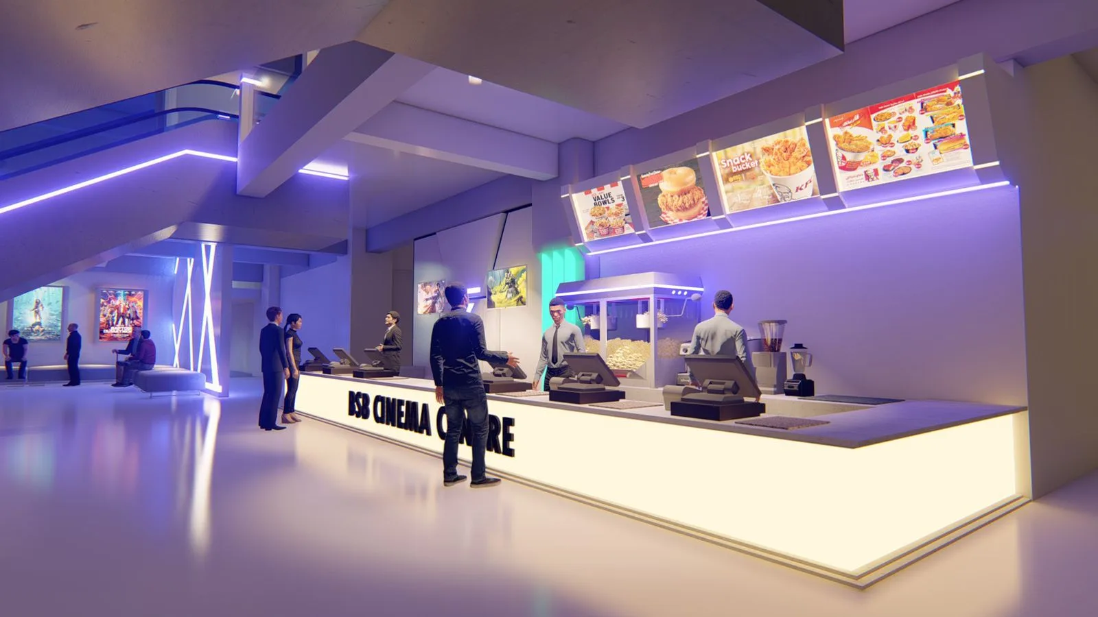 LAB.in Studio render of the BSB Cinema Centre lobby