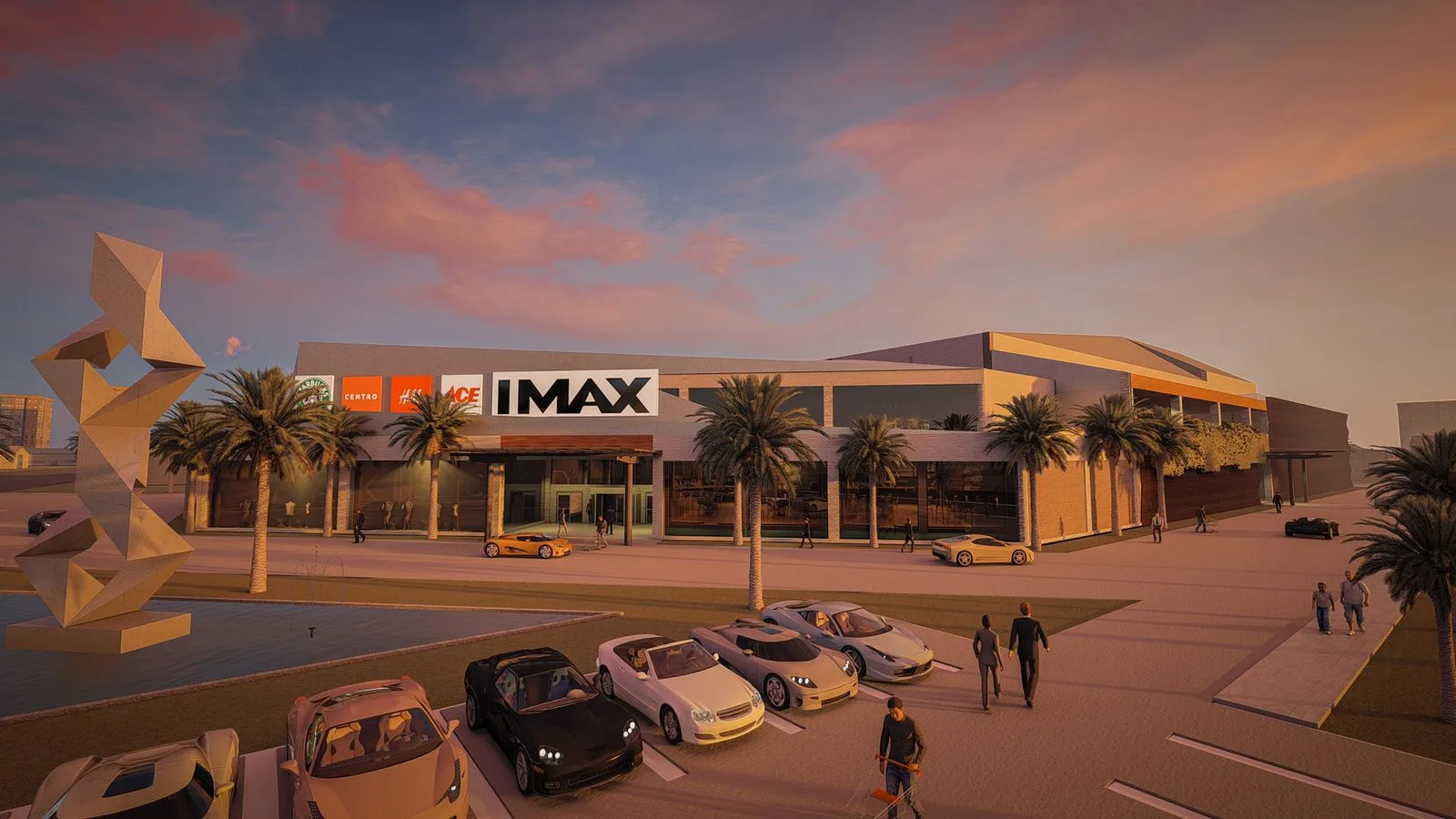 LAB.in Studio render of Mall City Walk BSB with its IMAX entrance