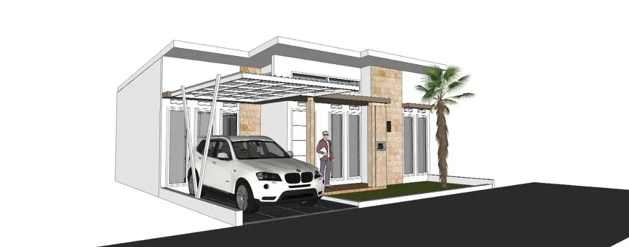 Design render of a Griya Borobudur house in Tembalang, Semarang