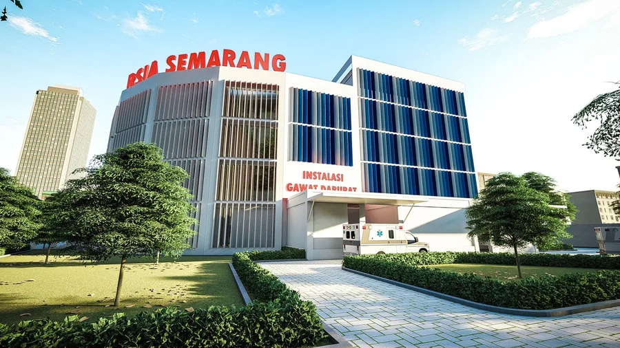 LAB.in Studio render of RSIA Semarang, a mother and child hospital
